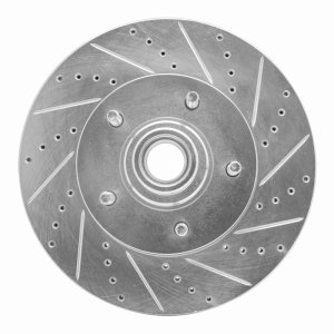 Ford E-150 Club Wagon Brake Rotor (1) - Front Right - R1 Concepts - Drilled & Slotted - Silver - `04-`06